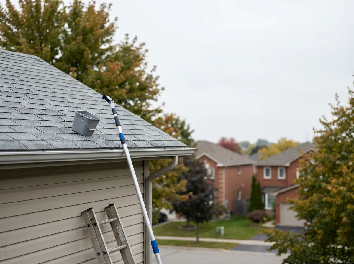 Gutters cleared and cleaned on an Ajax residential property by Metro Roofing