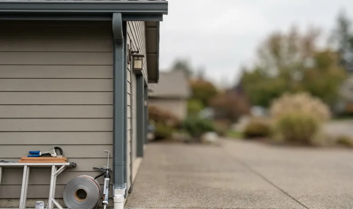 Metro Roofing technician repairing gutters in Ajax Ontario