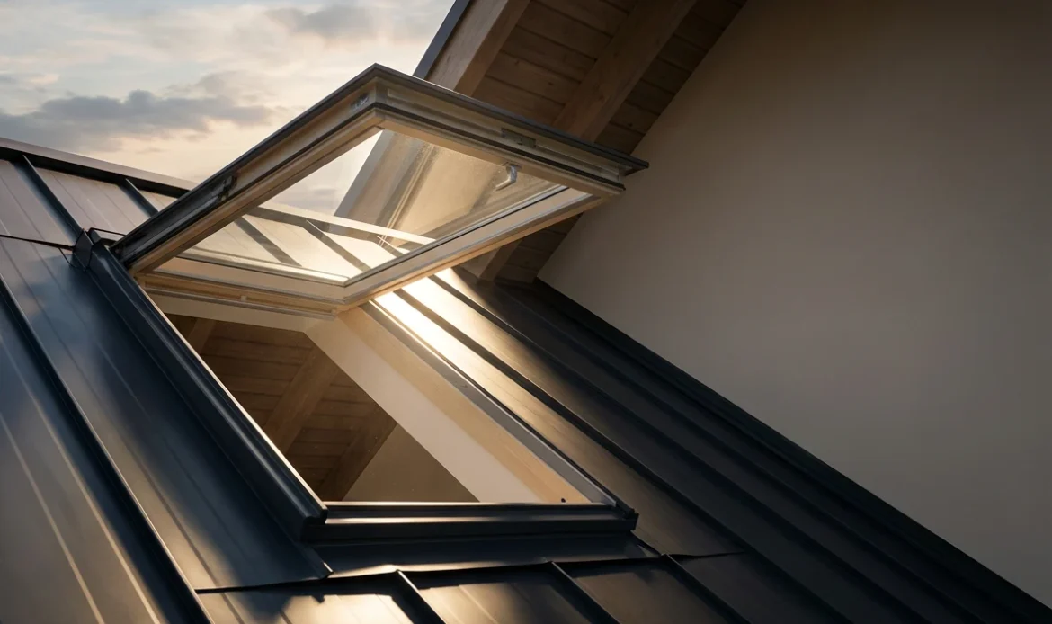 New skylight being installed on an Ajax home by Metro Roofing