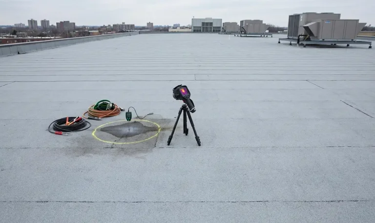Metro Roofing guide to locating leaks on commercial roofs in Ajax