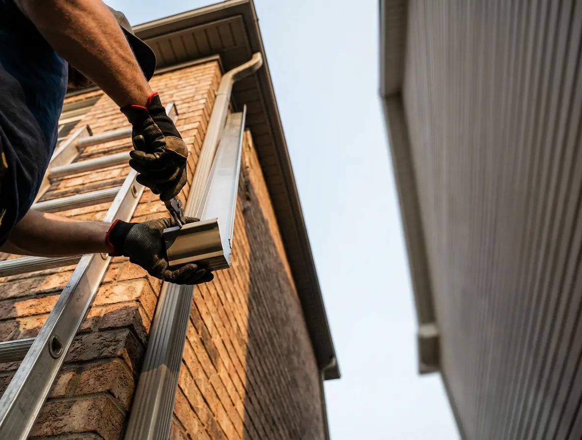 Downspout repair and replacement services in Ajax by Metro Roofing